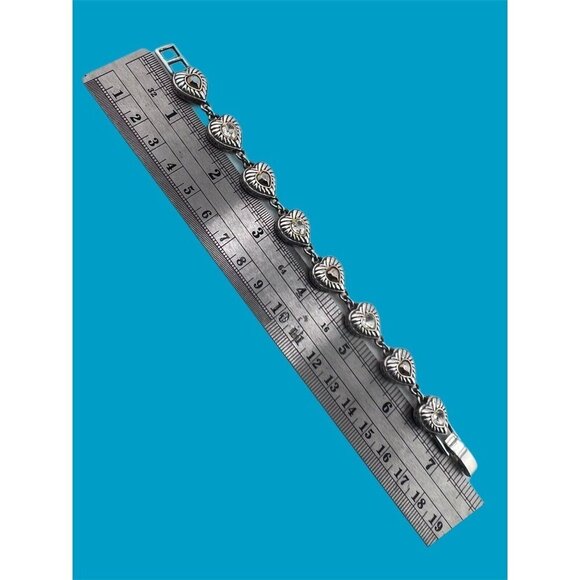 Brighton silver plated bracelet with crystals and hearts. - Picture 4 of 6